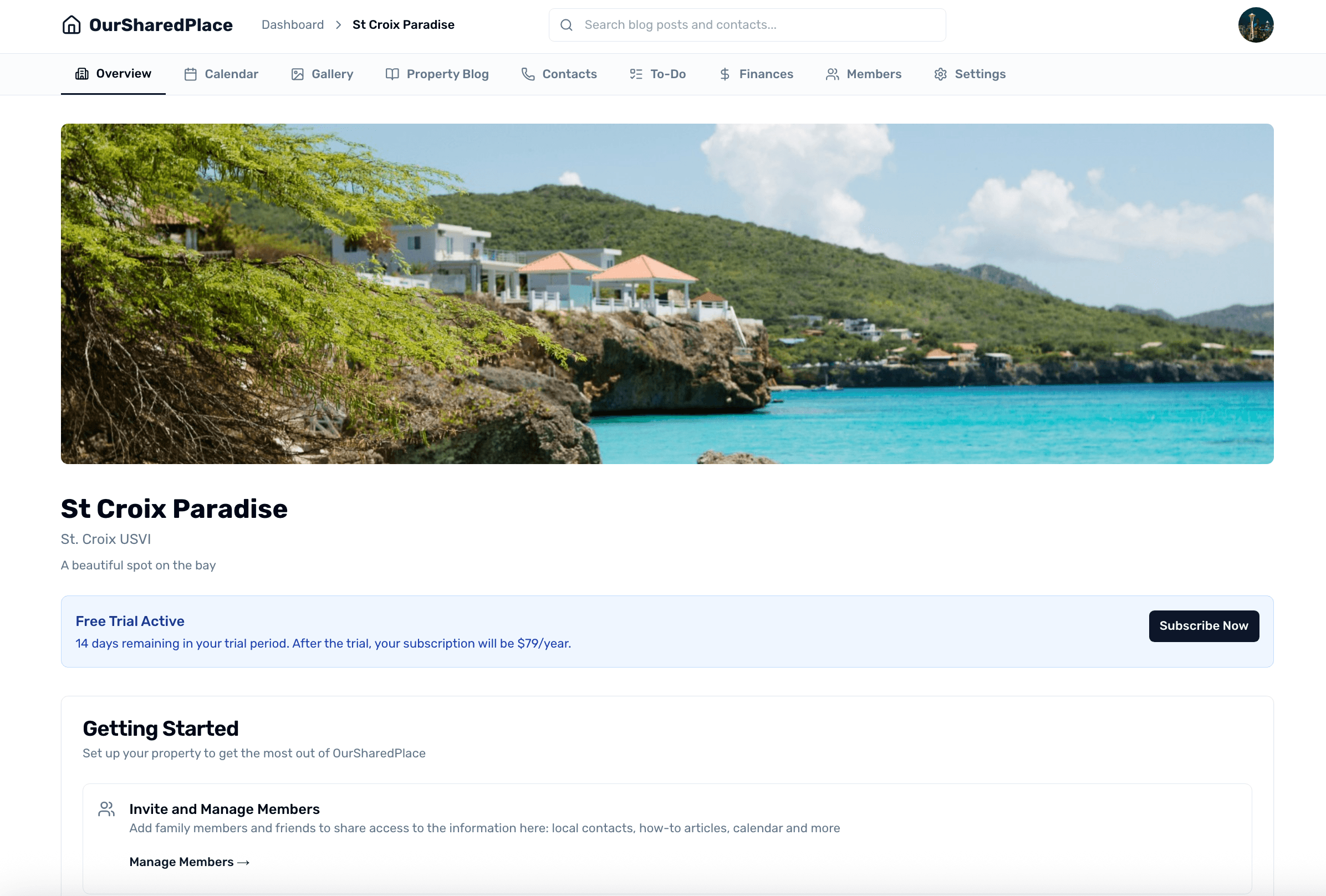 Property dashboard overview